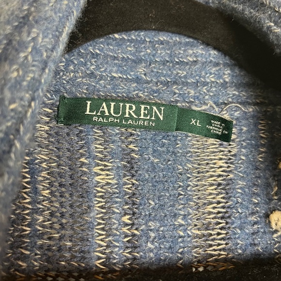 Ralph Lauren Blue and Cream Knit Cardigan - Picture 7 of 12
